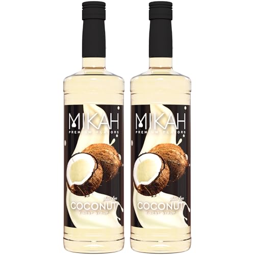 Mikah - Premium Flavors - Coconut (Kokosnuss) x2 | Sirup für Getränke und Desserts | Professionelle Verwendung | 2 Flaschen à 1 Liter (2 x 1000 ml) von Mikah