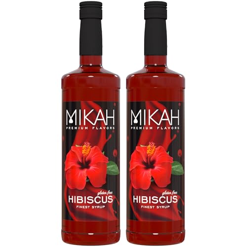 Mikah - Premium Flavors - Hibiscus (Hibiskus) x2 | Sirup für Getränke und Desserts | Professionelle Verwendung | 2 Flaschen à 1 Liter (2 x 1000 ml) von Mikah