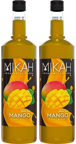 Mikah - Premium Flavors - Mango x2 | Sirup für Getränke und Desserts | Professionelle Verwendung | 2 Flaschen à 1 Liter (2 x 1000 ml) von Mikah