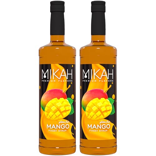 Mikah - Premium Flavors - Mango x2 | Sirup für Getränke und Desserts | Professionelle Verwendung | 2 Flaschen à 1 Liter (2 x 1000 ml) von Mikah