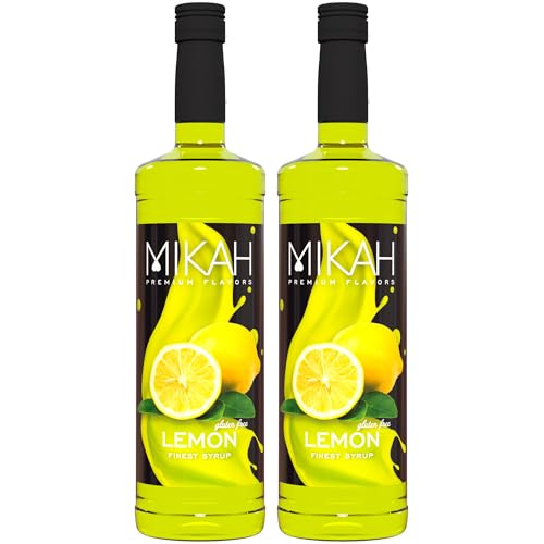 Mikah - Premium Flavors - Zitrone (Zitrone) x2 | Sirup für Getränke und Desserts | Professionelle Verwendung | 2 Flaschen à 1 Liter (2 x 1000 ml) von Mikah