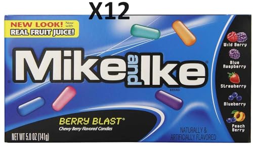 Mike & Ike Soft Chewy Sweet Box 141 g (12 Stück) – Theater Berry Blast von Mike & Ike
