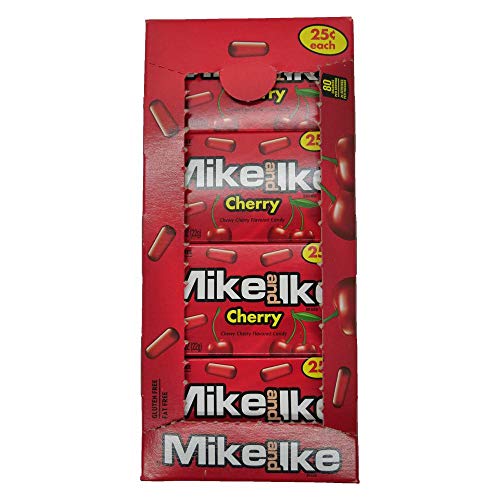 Mike and Ike Cherry Chewy Candies – Box mit 24 Stück, 22 ml Box von Mike & Ike