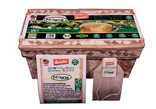 25 Milana CEYLON Demeter BIO-GRÜNTEE Beutel BOPF - Teebeutel, grüner Tee in handgeflochtenen Teekörbchen, 55 Prozent des Verkaufspreises ist SOZIALE HILFSLEISTUNG - Der Tee...der nach Liebe schmeckt. 25 Milana CEYLON Demeter BIO-GRÜNTEE Beutel BOPF - Teebeutel, grüner Tee in handgeflochtenen Teekörbchen, 55 Prozent des Verkaufspreises ist SOZIALE HILFSLEISTUNG - Der Tee...der nach Liebe schmeckt. von Milana