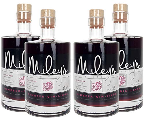 Mileys Himbeer Wild Berry Himbeer-Gin-Likör Set - 4x 0,5l = 2l (20% Vol) von Mileys-Mileys