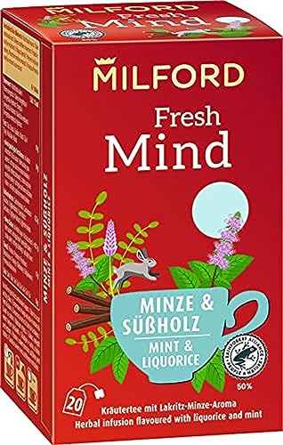 Milford Fresh Mind | Süßholz & Minze | Kräutertee mit Lakritz-Minze-Aroma | 20 Teebeutel von Milford