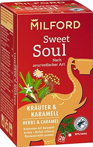 Milford Sweet Soul | Kräuter & Karamell | Kräutertee mit Karamell-Aroma | Nach ayurvedischer Art | 20 Teebeutel von Milford