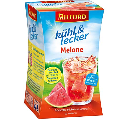 Milford kühl & lecker Melone, 20 Teebeutel, 3er Pack von Milford