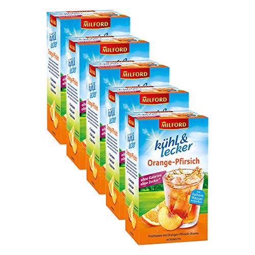 Milford kühl & lecker Orange-Pfirsich, 20 Teebeutel, 5er Pack Milford kühl & lecker Orange-Pfirsich, 20 Teebeutel, 5er Pack von Milford