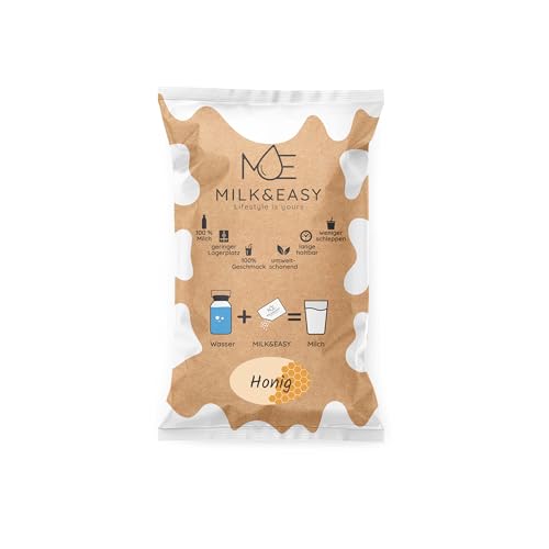 Honig Box (6er Pack) - Milk&Easy - H-Milch Pulver Vollmilch 6er Pack Honig - Alpenmilch Camping lange haltbar von Milk&Easy