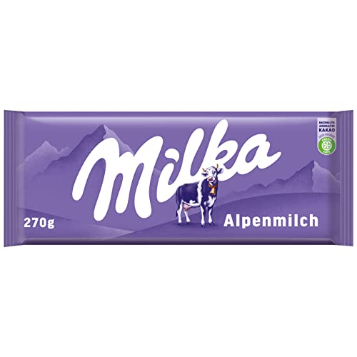 Milka Alpenmilch 1 x 270g I Großtafel I Alpenmilch-Schokolade I Milchschokolade I Milka Schokolade aus 100% Alpenmilch I Tafelschokolade von Milka