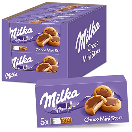 Milka Choco Minis 16 x 185g, Schokoladen-Kekse mit Milchcrème und zarter Schokolade von Milka