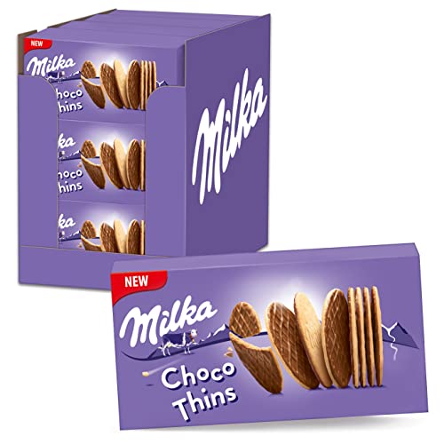 Milka Choco Thins 12 x 151g, Extra feine Kekse mit Alpenmilch Schokolade Milka Choco Thins 12 x 151g, Extra feine Kekse mit Alpenmilch Schokolade von Milka