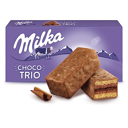 Milka Choco Trio Biskopt mit Kakaopenf?llung gebeizt mit Milchschokolade, 150g von Milka