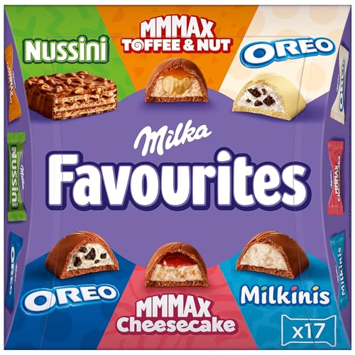Milka Favourites 1 x 158g I Schoko Pralinen Mix I Einzeln verpackte Pralinen I 6 verschiedene Sorten I Schokoladen-Geschenk I Milka Schokolade aus 100% Alpenmilch von Milka