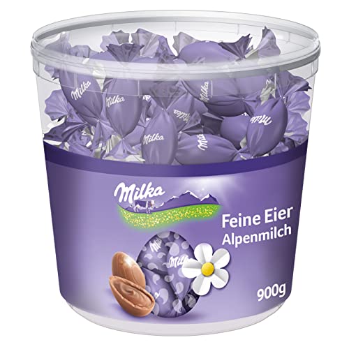 Milka Feine Eier Alpenmilch 1 x 900g I Osterschokolade Großpackung I für das Osternest und zum Verstecken I Süßigkeiten zu Ostern aus 100% Alpenmilch Schokolade von Milka