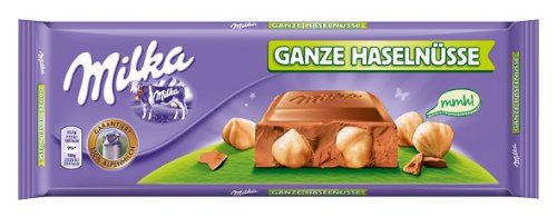 Milka Ganze Haselnüsse, Tafelschokolade, 300g, 2er Pack (2 x 300 g) von Milka