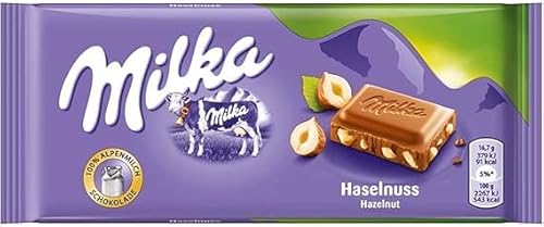 Milka Ganze Haselnüsse 1 x 100g I Alpenmilch-Schokolade I mit ganzen Haselnüssen I Milka Nuss-Schokolade aus 100% Alpenmilch I Tafelschokolade Milka Ganze Haselnüsse 1 x 100g I Alpenmilch-Schokolade I mit ganzen Haselnüssen I Milka Nuss-Schokolade aus 100% Alpenmilch I Tafelschokolade von Milka