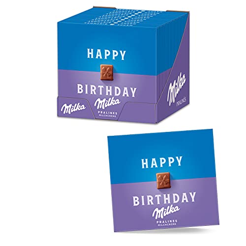 Milka Happy Birthday 10 x 110g, Pralinen aus zarter Alpenmilch mit Milchcrèmefüllung von Milka