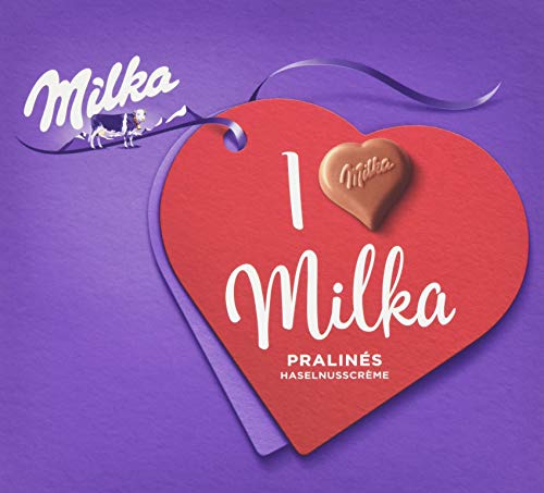 Milka I Love Milka Nuss-Nougat Pralinen - Pralinen aus Nuss-Nougat-Crème umhüllt von zarter Alpenmilch Schokolade - 5 x 110g von Milka