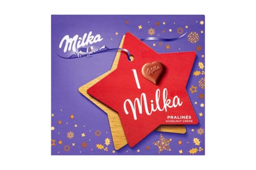 Milka I Love Milka Schokoladenpralinen mit Haselnusscreme, 20 Stück, 110 g von Milka