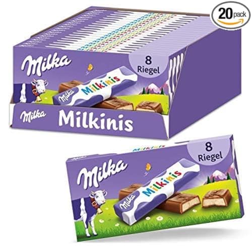 Milka Milkinis Milch 20 x 87,5g, Leckere Schokoriegel mit Milchcrèmefüllung, Einzeln verpackt von Milka