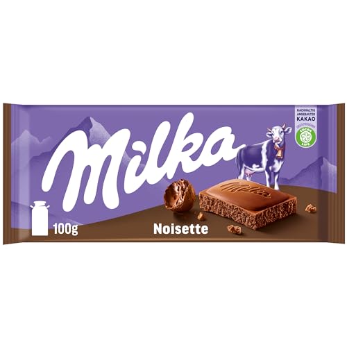 Milka Noisette 1 x 100g I Alpenmilch-Schokolade I mit cremiger Nougat-Füllung I Milka Nuss-Nougat-Schokolade aus 100% Alpenmilch I Tafelschokolade von Milka