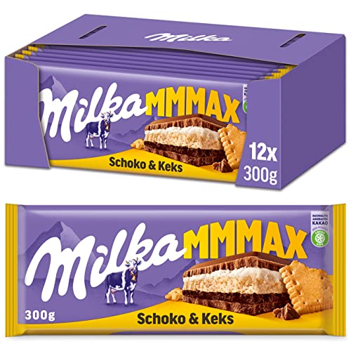 Milka Schoko und Keks 12 x 300g Großtafel, Zartschmelzende Schokoladentafel mit knusprigem Keks Milka Schoko und Keks 12 x 300g Großtafel, Zartschmelzende Schokoladentafel mit knusprigem Keks von Milka