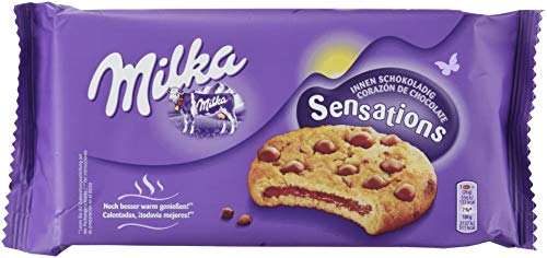 Milka Sensations Innen Schokoladig - Cookie mit Schokostückchen und Schokoladencrèmefüllung - 12 x 156g von Milka