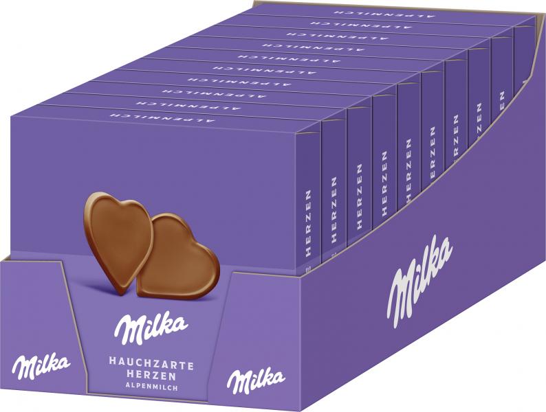 Milka Täfelchen Hauchzarte Herzen Alpenmilch von Milka