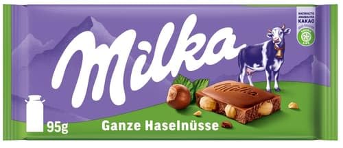 Milka Tafel Ganze Haselnüsse, 95g Milka Tafel Ganze Haselnüsse, 95g von Milka