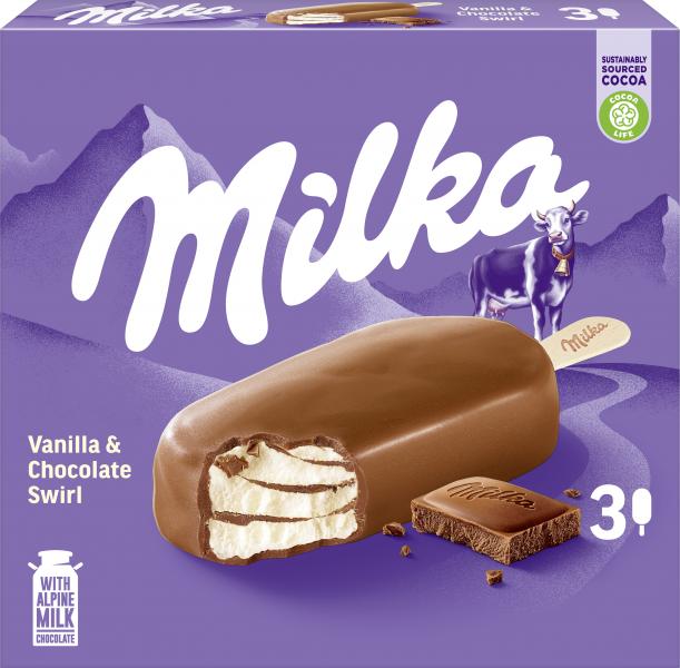 Milka Vanilla & Chocolate Swirl Stieleis von Milka