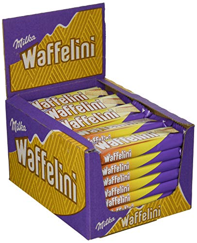 Milka Waffelini - Waffelriegel mit einer Crèmefüllung überzogen mit Alpenmilch Schokolade - Thekendisplay - 35 Riegel à 31g von Milka