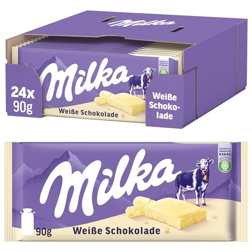 Milka Weisse Schokolade, Tafelschokolade, 24 x 90g von Milka