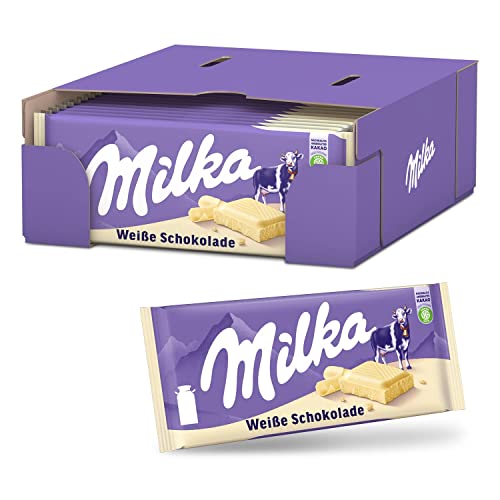 Milka Weiße Schokolade 22 x 100g, Zartschmelzende weiße Milka Tafel Schokolade von Milka
