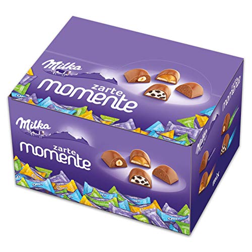 Milka Zarte Momente Mix - 1 x 1 kg Schokoladenpralinen / Mischung mit Caramel, Ganze Haselnuss, OREO und Alpenmilch von Milka