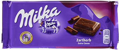 Milka Zartherb - Zartschmelzende Schokoladentafel aus dunkler Schokolade - 5 x 100g von Milka