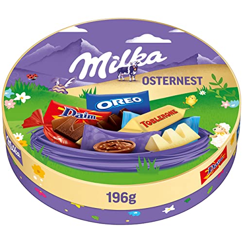 Milka & Friends Osternest 1 x 196g I Osterschokolade Einzelpackung I 24 Pralinen I Ostergeschenk Schokolade I Süßigkeiten zu Ostern aus 100% Alpenmilch Schokolade von Milka