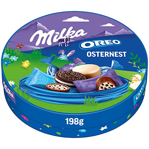 Milka & OREO Osternest 1 x 198g I Osterschokolade Einzelpackung I 20-teilig I Ostergeschenk Schokolade I Süßigkeiten zu Ostern aus 100% Alpenmilch Schokolade von Milka
