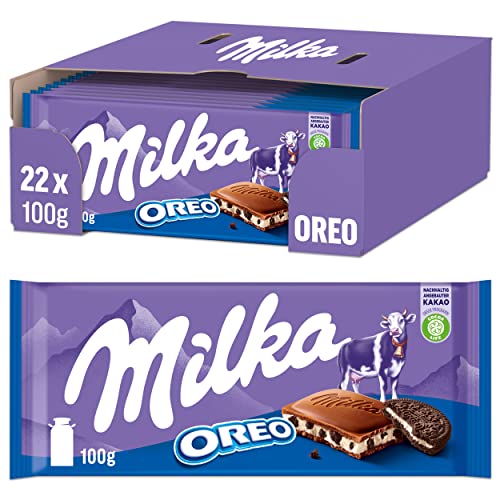 Milka & OREO Schokoladentafel, Zarte Milka Alpenmilch Schokolade mit knusprigen original OREO-Keksstückchen, 22 x 100g Milka & OREO Schokoladentafel, Zarte Milka Alpenmilch Schokolade mit knusprigen original OREO-Keksstückchen, 22 x 100g von Milka