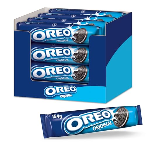 OREO Original 16 x 154g, Knuspriger Kakao Doppelkeks gefüllt mit Crème-Füllung von Oreo