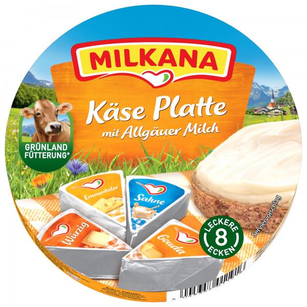 Milkana Schmelzkäse-Ecken Käse Platte 8 leckere Ecken Milkana Schmelzkäse-Ecken Käse Platte 8 leckere Ecken von Milkana
