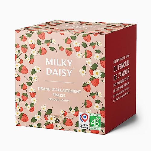 Milky Daisy - Bio-Stilltee ‍- Erdbeergeschmack mit Fenchel, Kümmel und Brennnessel - 45 kompostierbare Infusionsbeutel von Milky Daisy