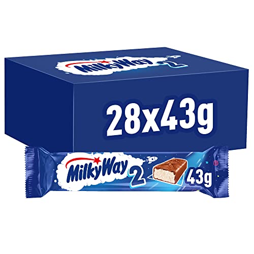 Milky Way Schokoriegel | Milchcreme | 28 Doppelriegel in einer Box (28 x 43 g) von Milky Way