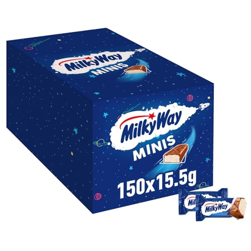 Milky Way Minis Schokoriegel, Schokolade Großpackung, Lockere Milchcreme, 150 x 15.5g, 2,3kg von Milky Way