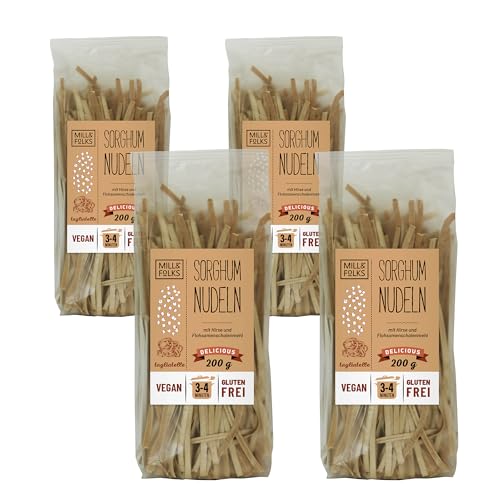 Mill and Folks Sorghum Pasta Tagliatelle 4x200 g | Vegan & Glutenfrei von Mill & Folks