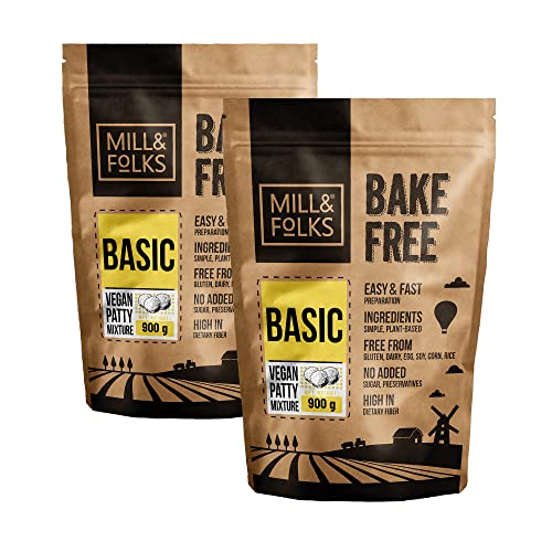 Mill & Folks Bake-Free Basismehlmischung (Hirse) 2x900g | Vegan & Glutenfrei von Mill & Folks