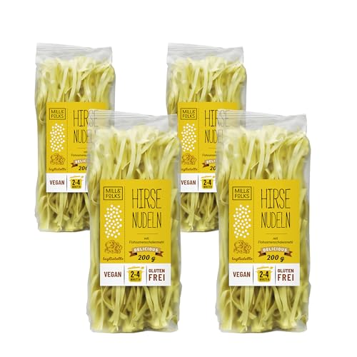 Mill & Folks Hirse-Pasta Tagliatelle 4x200g | Vegan & Gluten-frei von Mill & Folks