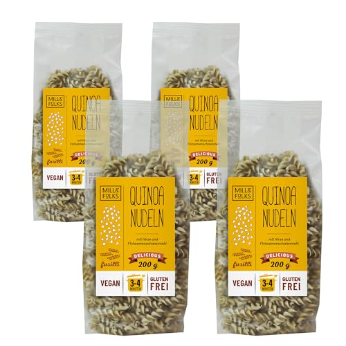 Mill & Folks Quinoa Nudeln Fusilli 4x200g | Vegan & Glutenfrei von Mill & Folks