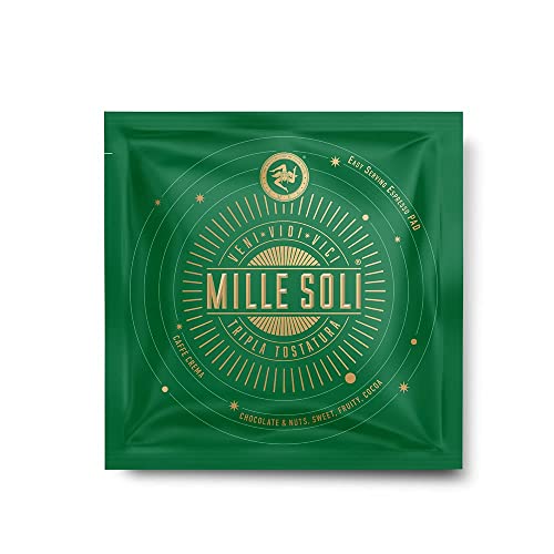 MilleSoli Caffè Crema - E.S.E Pads 50 Stück je 7g - Kaffeepads kompostierbar mit perfekter Crema und besonders säurearm - Traditionelle Dreifachröstung In Handarbeit von MilleSoli